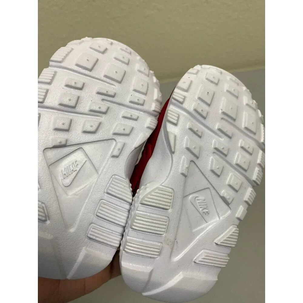 Nike Huarache Run Toddler Red White Sneakers Shoes  Kids Size 4 C